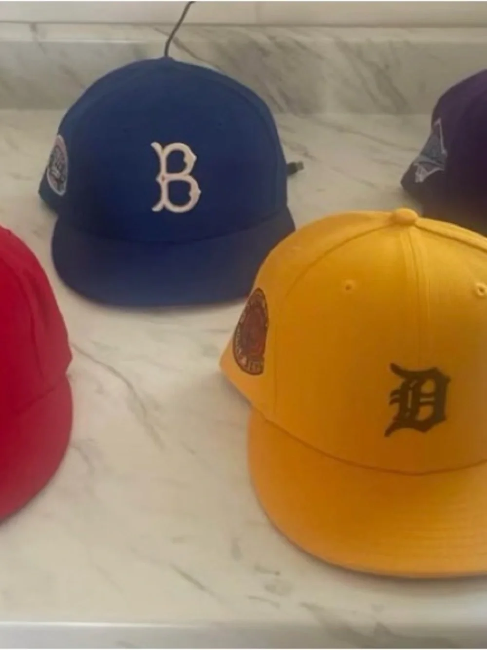 Kids Yellow Baseball Cap with Detroit 'D' Logo
